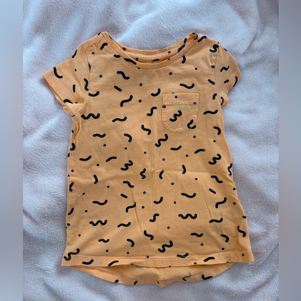 Playful Orange Kids' T-Shirt with Pocket